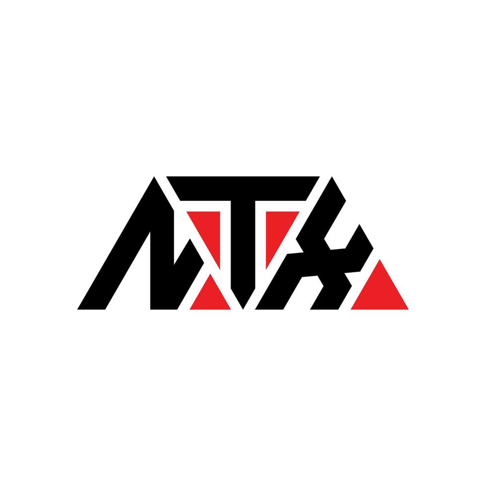 design del logo della lettera triangolare ntx con forma triangolare. monogramma di design del logo del triangolo ntx. modello di logo vettoriale triangolo ntx con colore rosso. logo triangolare ntx logo semplice, elegante e lussuoso. ntx