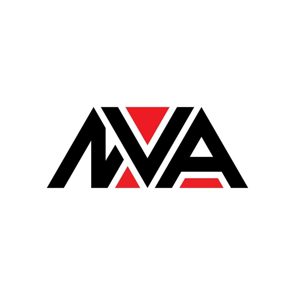 design del logo della lettera triangolo nva con forma triangolare. monogramma di design del logo del triangolo nva. modello di logo vettoriale triangolo nva con colore rosso. logo triangolare nva logo semplice, elegante e lussuoso. nva