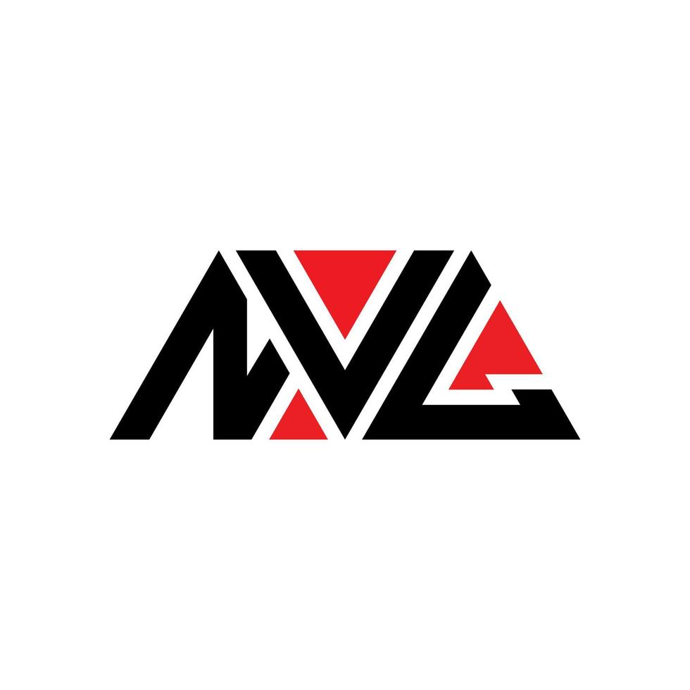 design del logo della lettera del triangolo nvl con forma triangolare. monogramma di design del logo del triangolo nvl. modello di logo vettoriale triangolo nvl con colore rosso. logo triangolare nvl logo semplice, elegante e lussuoso. nvl