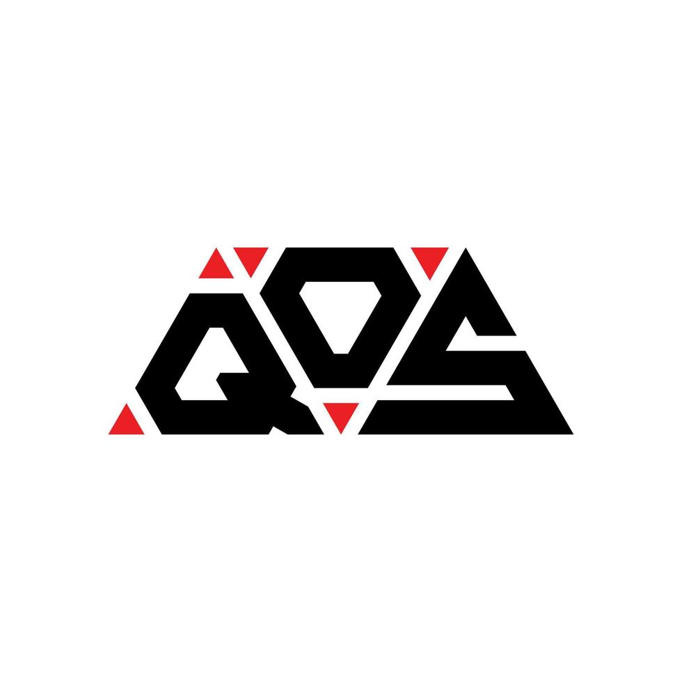 design del logo della lettera del triangolo qos con forma triangolare. qos triangolo logo design monogramma. modello di logo vettoriale triangolo qos con colore rosso. logo triangolare qos logo semplice, elegante e lussuoso. qos