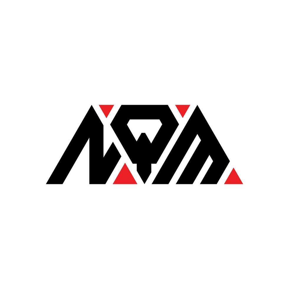 design del logo della lettera triangolare nqm con forma triangolare. monogramma di design del logo del triangolo nqm. modello di logo vettoriale triangolo nqm con colore rosso. logo triangolare nqm logo semplice, elegante e lussuoso. mq