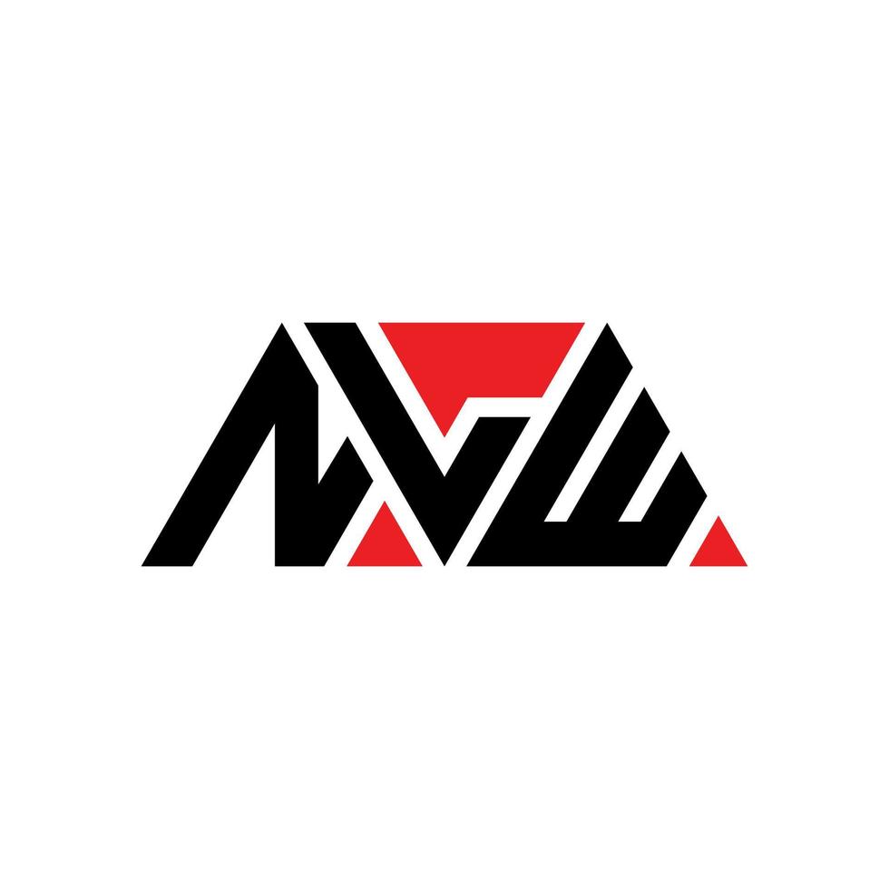 design del logo della lettera triangolare nlw con forma triangolare. monogramma di design del logo del triangolo nlw. modello di logo vettoriale triangolo nlw con colore rosso. logo triangolare nlw logo semplice, elegante e lussuoso. nlw