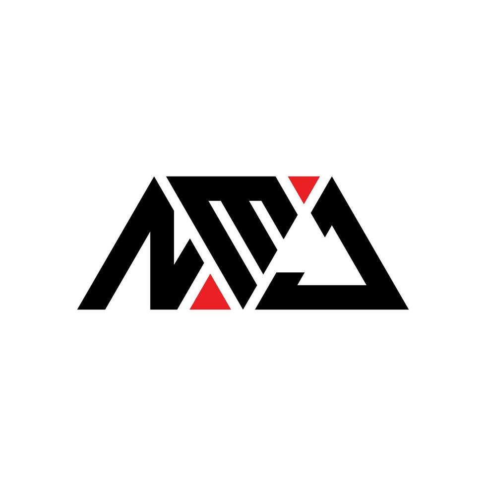 design del logo della lettera del triangolo nmj con forma triangolare. monogramma di design del logo del triangolo nmj. modello di logo vettoriale triangolo nmj con colore rosso. logo triangolare nmj logo semplice, elegante e lussuoso. nmj
