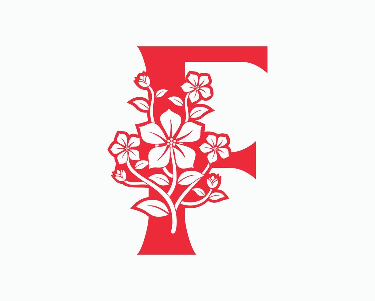 mona fiore iniziale lettere f logo design. vettore