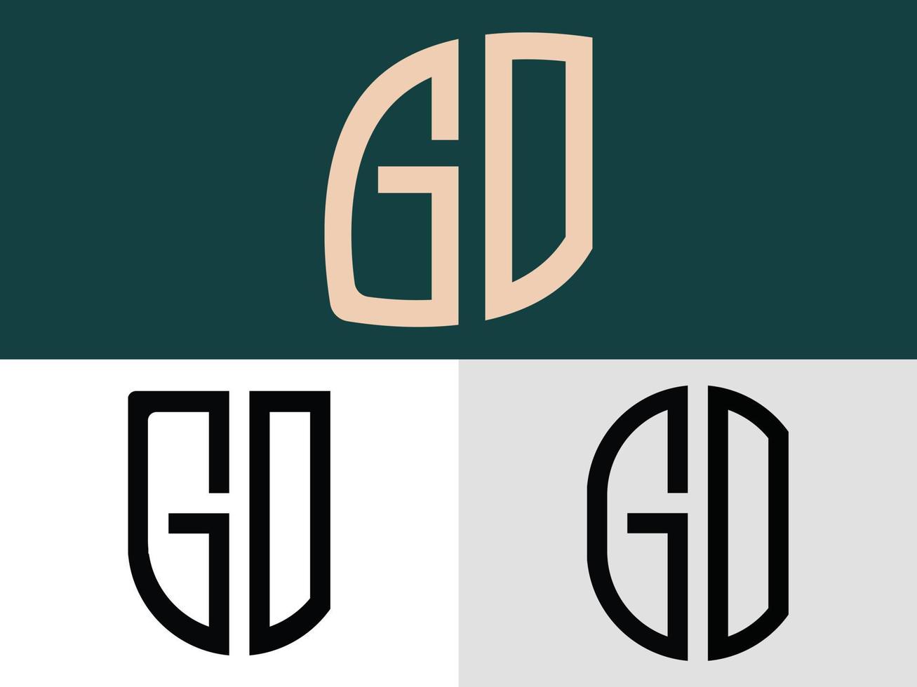le lettere iniziali creative vanno in bundle con i disegni del logo. vettore