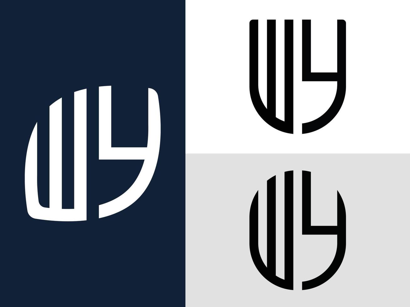 pacchetto creativo di lettere iniziali wy logo design. vettore