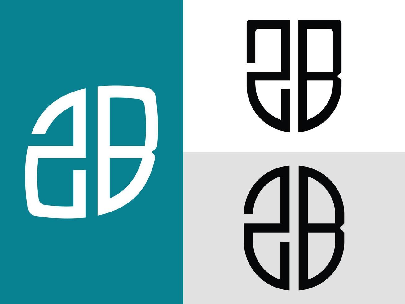 pacchetto creativo di lettere iniziali zb logo design. vettore