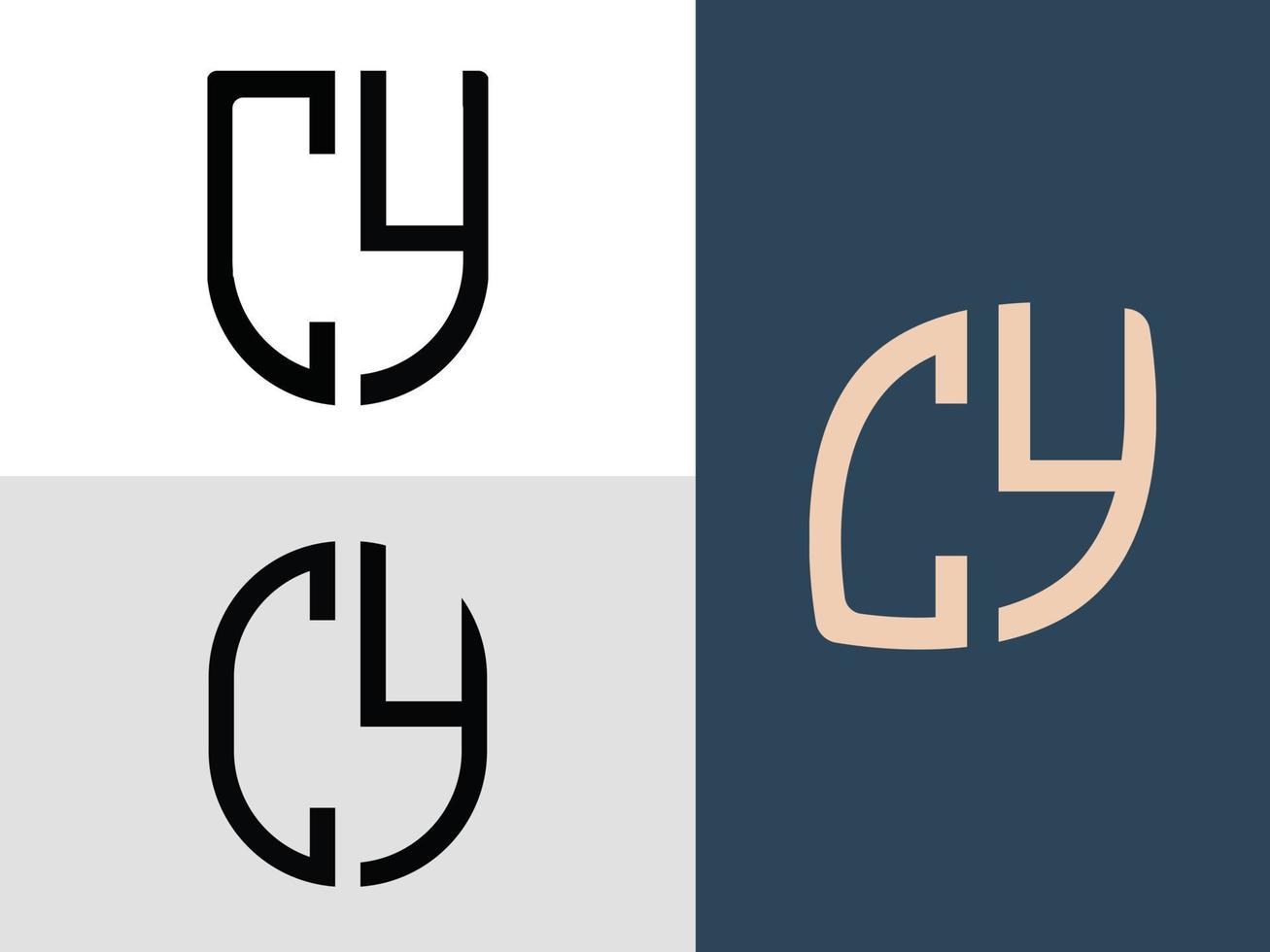 pacchetto creativo di lettere iniziali cy logo design. vettore
