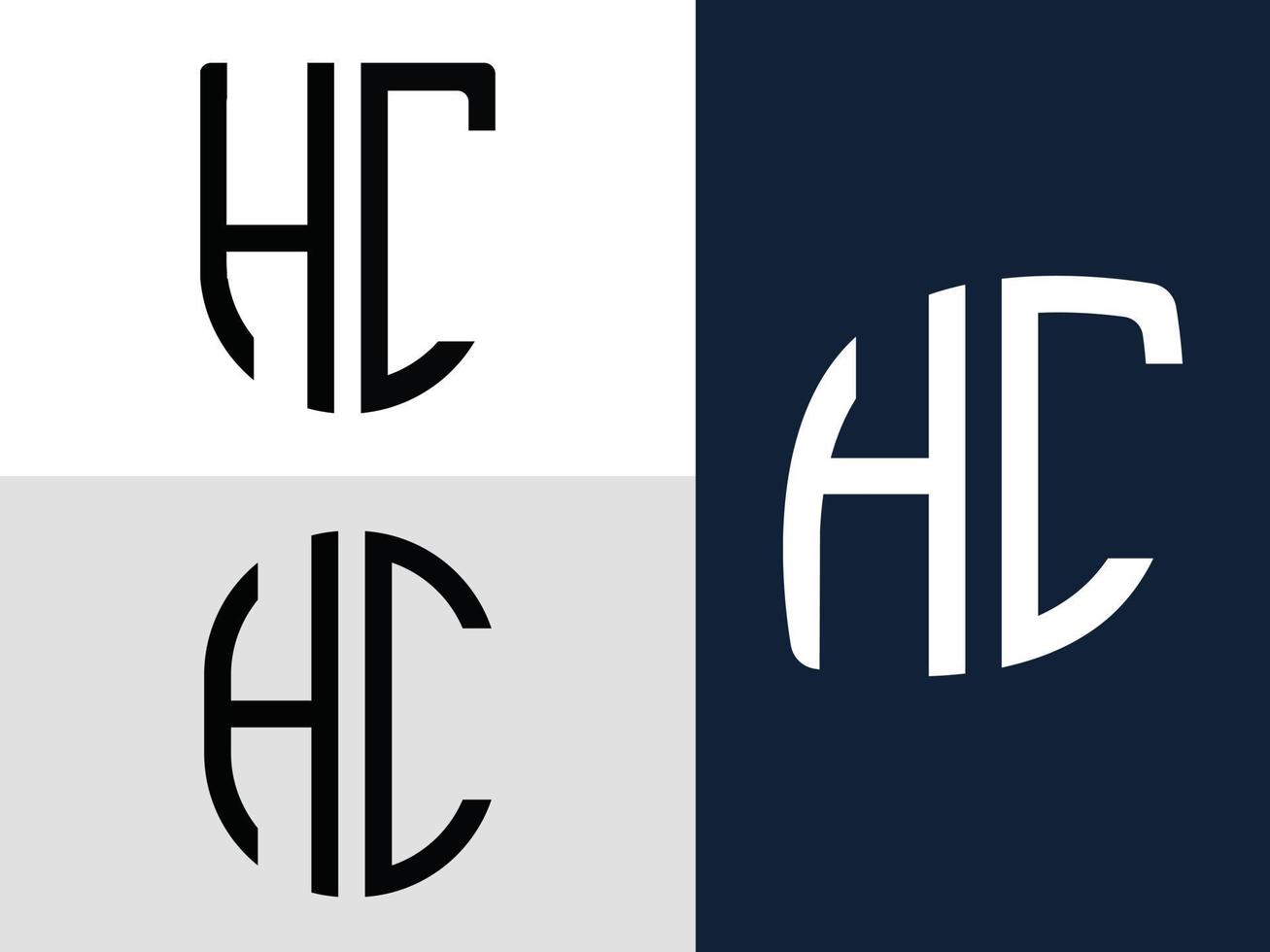pacchetto creativo di lettere iniziali hc logo design. vettore