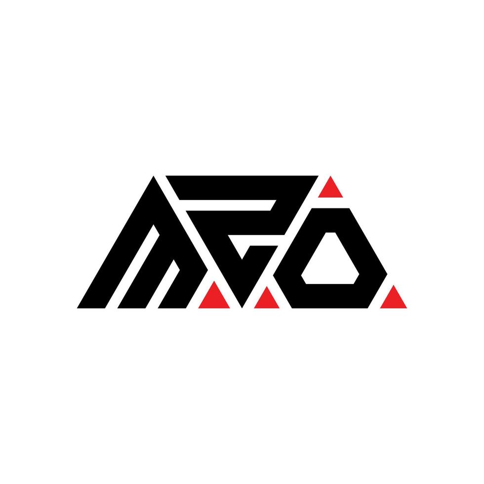 mzo triangolo lettera logo design con forma triangolare. mzo triangolo logo design monogramma. modello di logo vettoriale triangolo mzo con colore rosso. logo triangolare mzo logo semplice, elegante e lussuoso. mzo