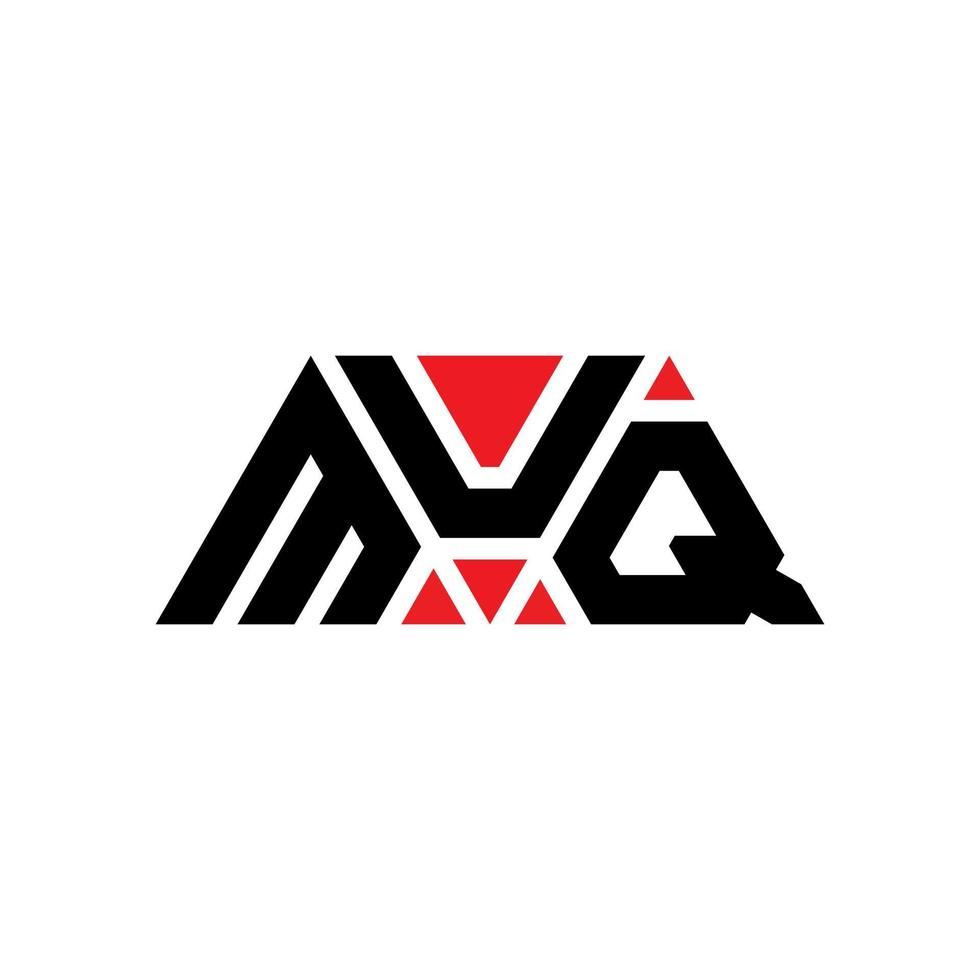 design del logo della lettera del triangolo muq con forma triangolare. monogramma di design del logo del triangolo muq. modello di logo vettoriale triangolo muq con colore rosso. logo triangolare muq logo semplice, elegante e lussuoso. muq