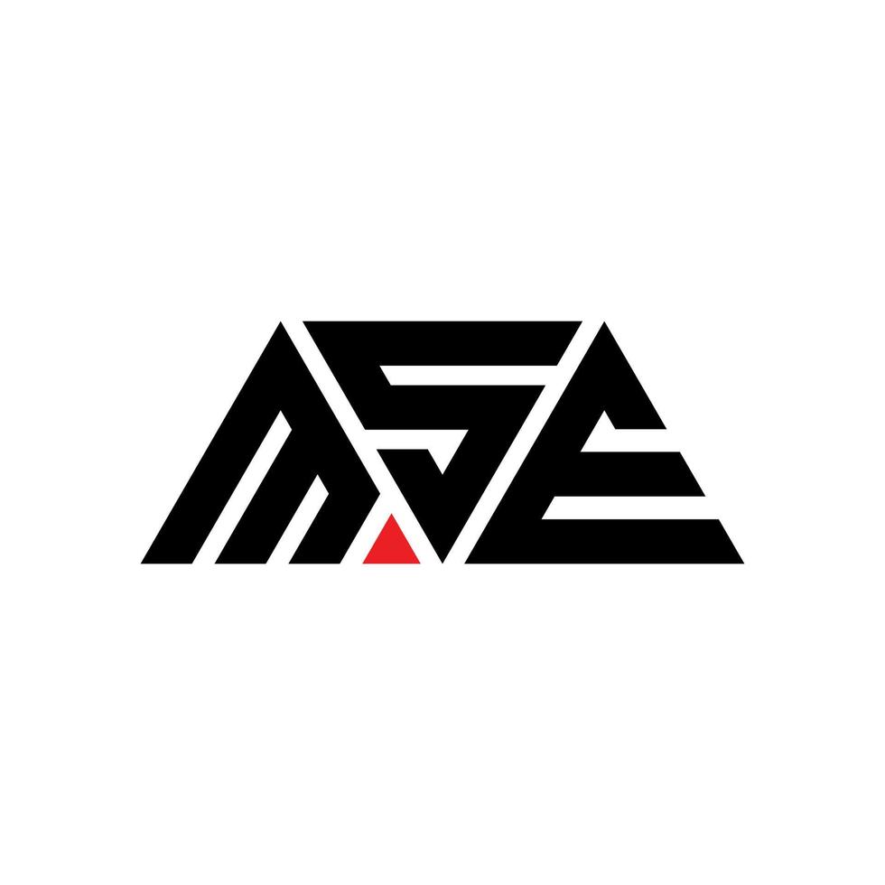design del logo della lettera triangolare mse con forma triangolare. monogramma di design del logo del triangolo mse. modello di logo vettoriale triangolo mse con colore rosso. logo triangolare mse logo semplice, elegante e lussuoso. mse