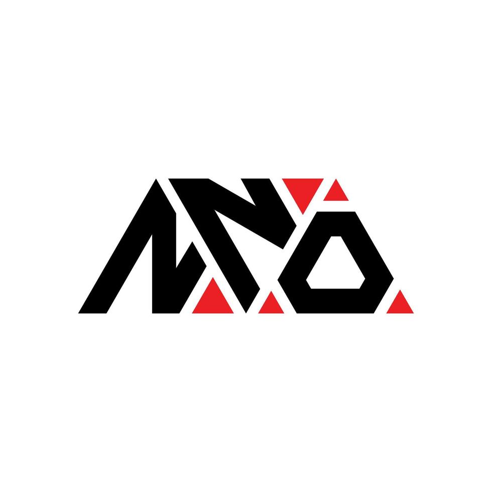 design del logo della lettera triangolare nno con forma triangolare. monogramma del design del logo del triangolo nno. modello di logo vettoriale triangolo nno con colore rosso. nno logo triangolare logo semplice, elegante e lussuoso. nno