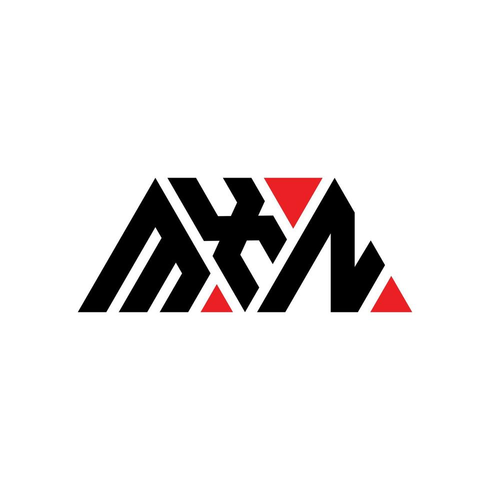 design del logo della lettera triangolare mxn con forma triangolare. Monogramma di design del logo del triangolo mxn. modello di logo vettoriale triangolo mxn con colore rosso. logo triangolare mxn logo semplice, elegante e lussuoso. mxn