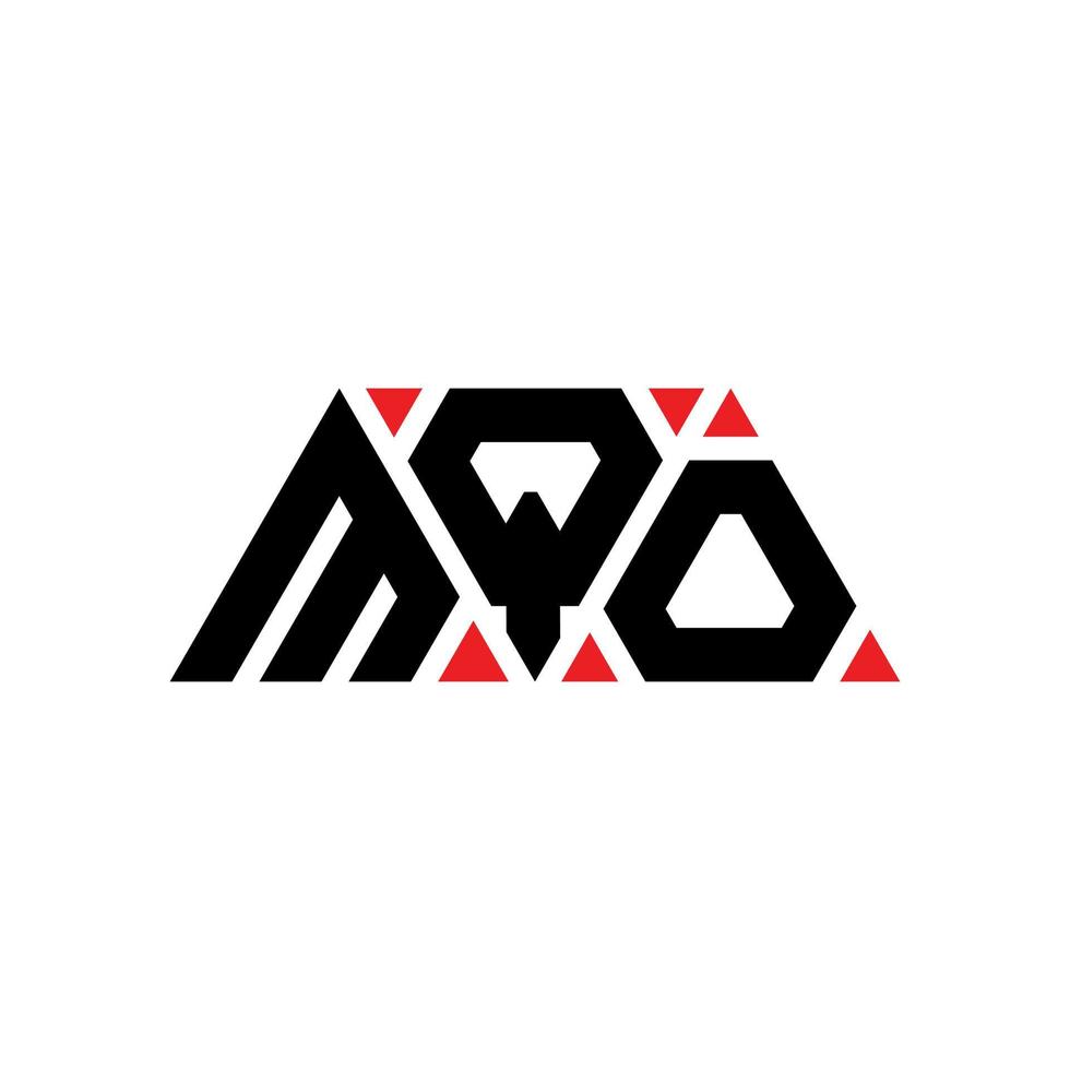 design del logo della lettera triangolare mqo con forma triangolare. monogramma di design del logo del triangolo mqo. modello di logo vettoriale triangolo mqo con colore rosso. logo triangolare mqo logo semplice, elegante e lussuoso. mq