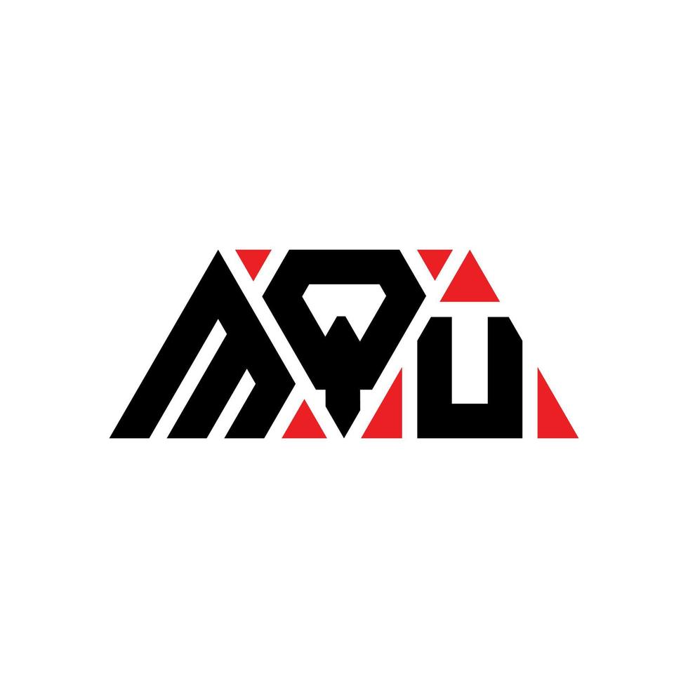 design del logo della lettera triangolare mqu con forma triangolare. monogramma del design del logo del triangolo di mqu. modello di logo vettoriale triangolo mqu con colore rosso. logo triangolare mqu logo semplice, elegante e lussuoso. mq