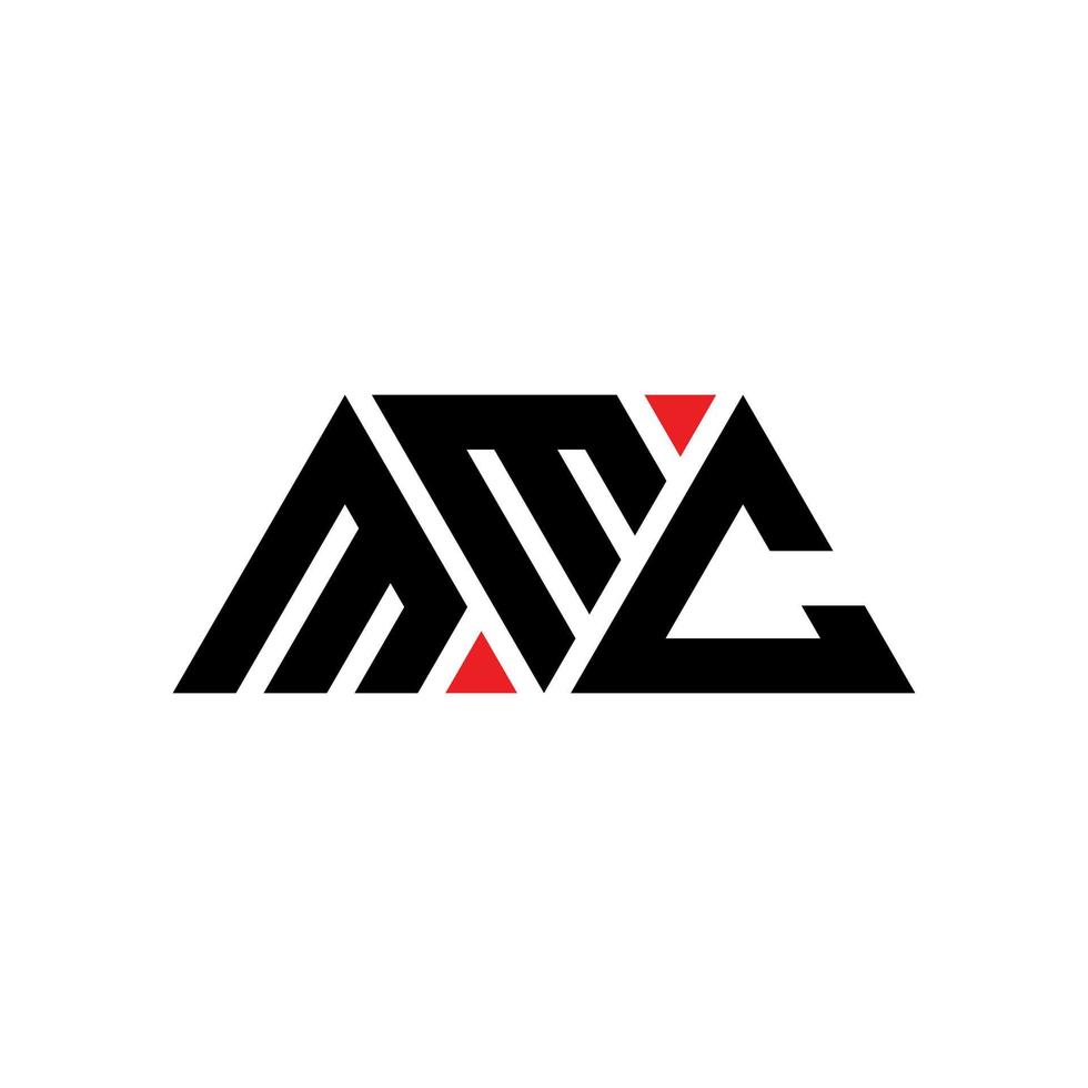 design del logo della lettera triangolare mmc con forma triangolare. monogramma design logo triangolo mmc. modello di logo vettoriale triangolo mmc con colore rosso. logo triangolare mmc logo semplice, elegante e lussuoso. mmc