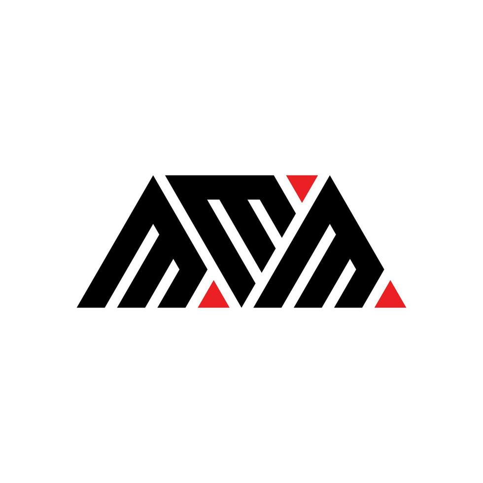 design del logo della lettera triangolare mmm con forma triangolare. monogramma del design del logo del triangolo mmm. modello di logo vettoriale triangolo mmm con colore rosso. mmm logo triangolare logo semplice, elegante e lussuoso. mmm