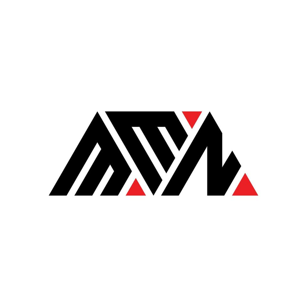 design del logo della lettera triangolare mmn con forma triangolare. monogramma di design del logo del triangolo mmn. modello di logo vettoriale triangolo mmn con colore rosso. mmn logo triangolare logo semplice, elegante e lussuoso. mmn