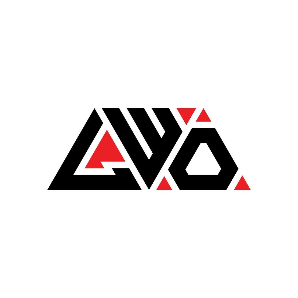 lwo triangolo logo design lettera con forma triangolare. monogramma di design del logo a due triangoli. modello di logo vettoriale triangolo lwo con colore rosso. lwo logo triangolare logo semplice, elegante e lussuoso. lwo