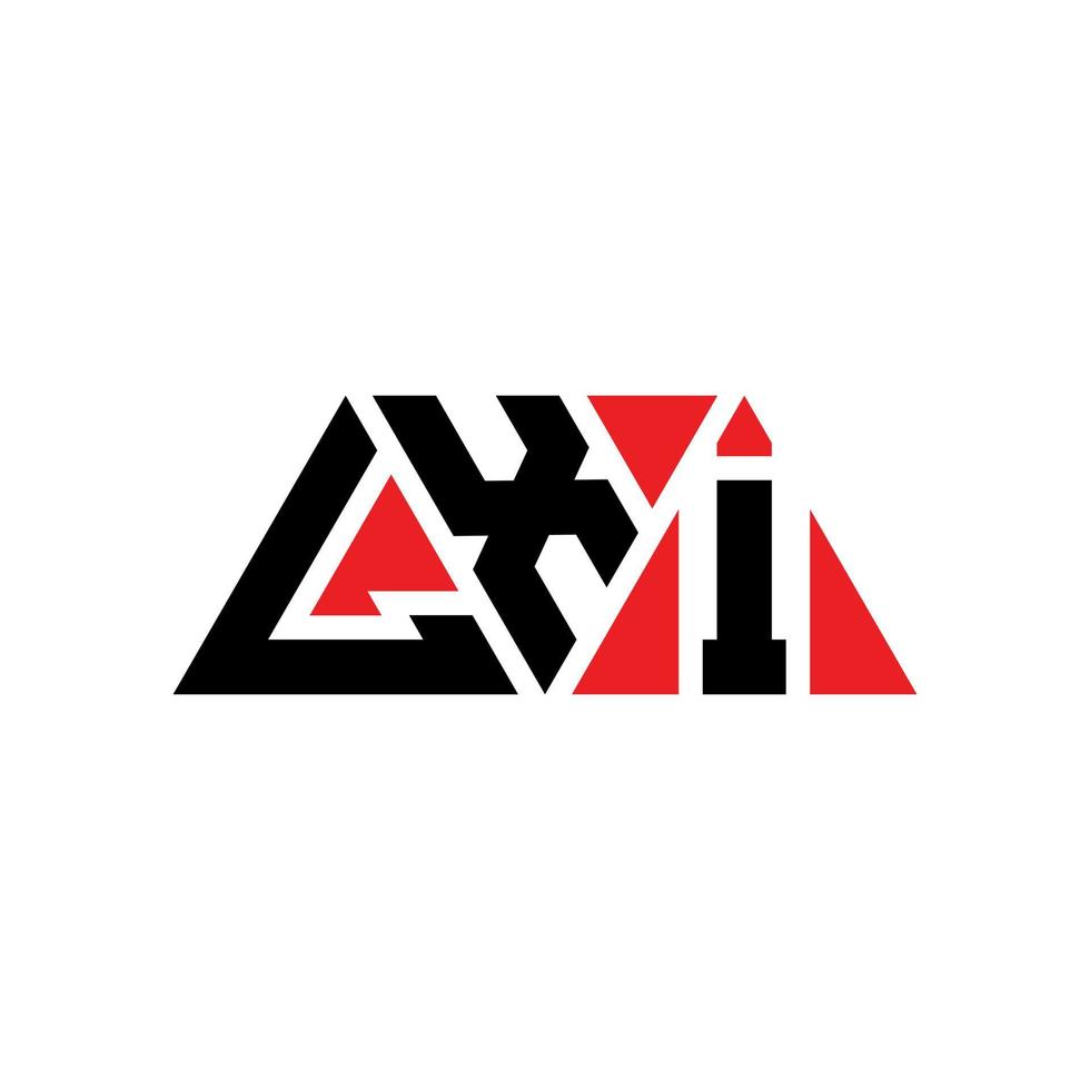 design del logo della lettera triangolare lxi con forma triangolare. monogramma del design del logo del triangolo lxi. modello di logo vettoriale triangolo lxi con colore rosso. lxi logo triangolare logo semplice, elegante e lussuoso. lxi