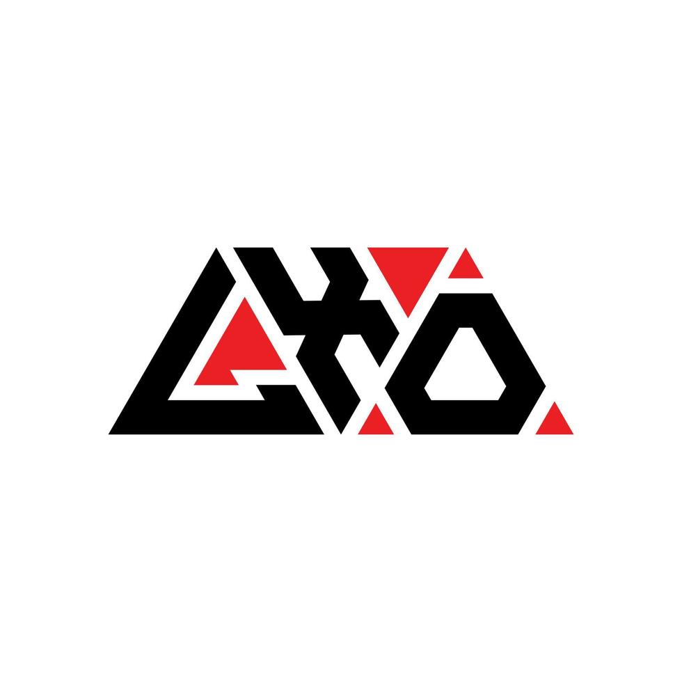 logo della lettera triangolare lxo con forma triangolare. monogramma di design del logo triangolo lxo. modello di logo vettoriale triangolo lxo con colore rosso. logo triangolare lxo logo semplice, elegante e lussuoso. lxo