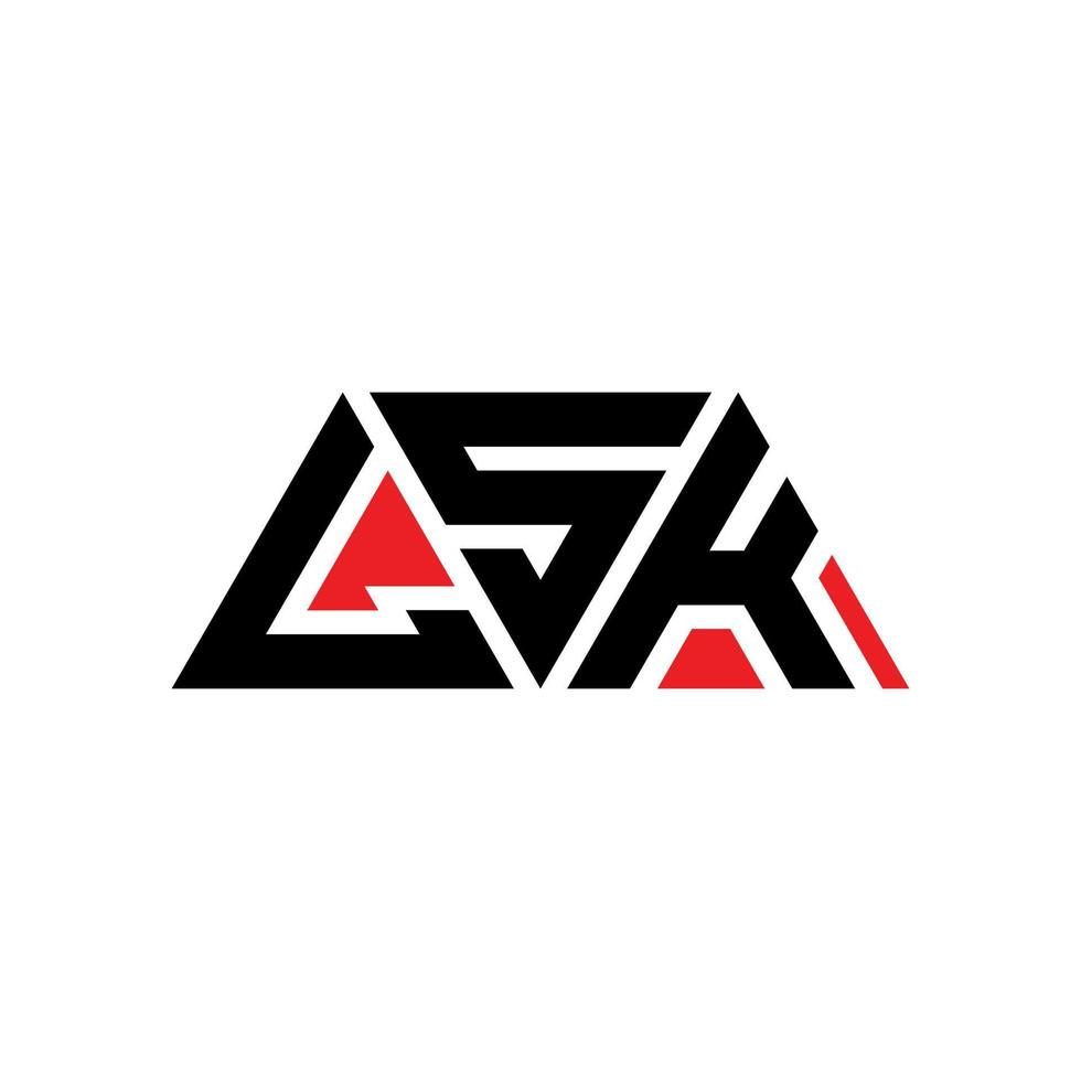lsk triangolo lettera logo design con forma triangolare. Monogramma di design del logo del triangolo lsk. modello di logo vettoriale triangolo lsk con colore rosso. logo triangolare lsk logo semplice, elegante e lussuoso. lsk