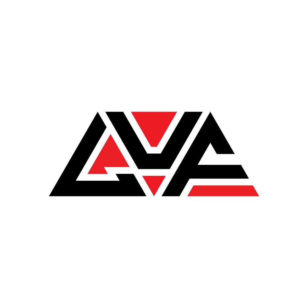 luf triangolo lettera logo design con forma triangolare. luf triangolo logo design monogramma. modello di logo vettoriale triangolo luf con colore rosso. luf logo triangolare logo semplice, elegante e lussuoso. luf