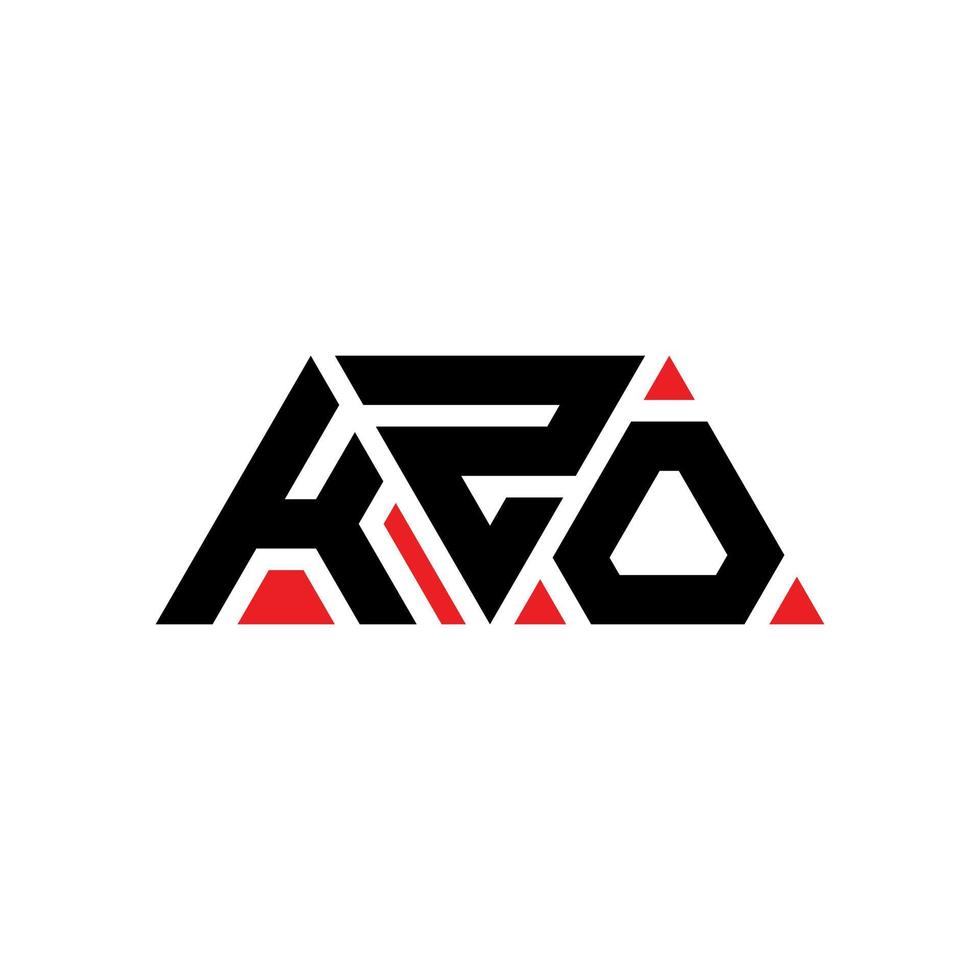 logo della lettera del triangolo kzo con forma triangolare. monogramma di design del logo del triangolo kzo. modello di logo vettoriale triangolo kzo con colore rosso. logo triangolare kzo logo semplice, elegante e lussuoso. kzo