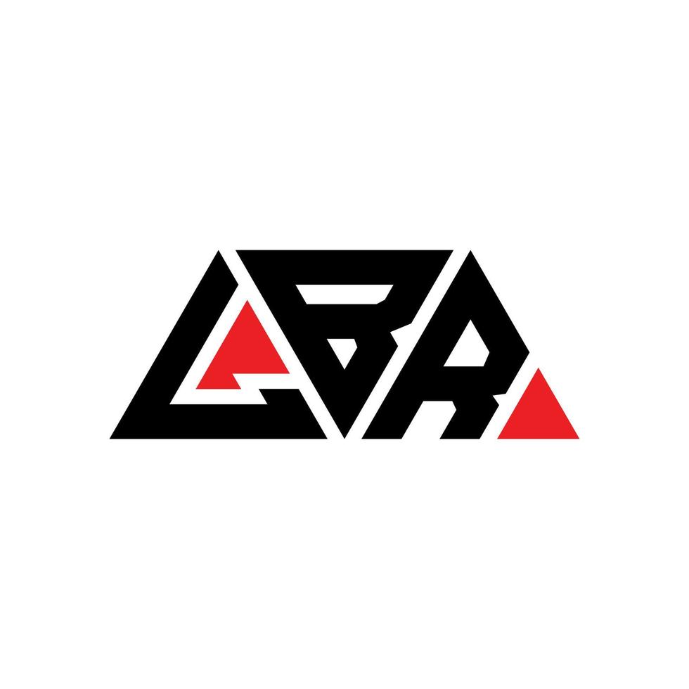 lbr triangolo lettera logo design con forma triangolare. lbr triangolo logo design monogramma. modello di logo vettoriale triangolo lbr con colore rosso. lbr logo triangolare logo semplice, elegante e lussuoso. lbr