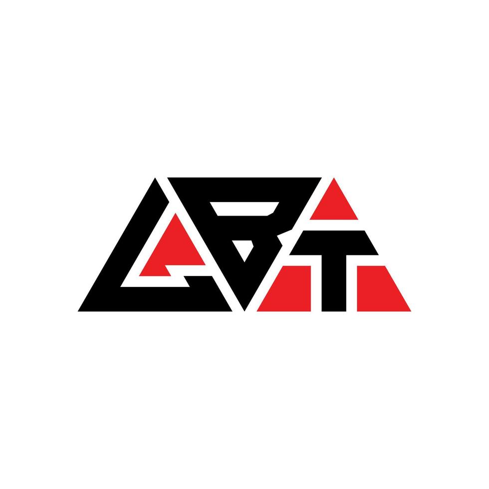 design del logo della lettera triangolare lbt con forma triangolare. lbt triangolo logo design monogramma. modello di logo vettoriale triangolo lbt con colore rosso. logo triangolare lbt logo semplice, elegante e lussuoso. libbra