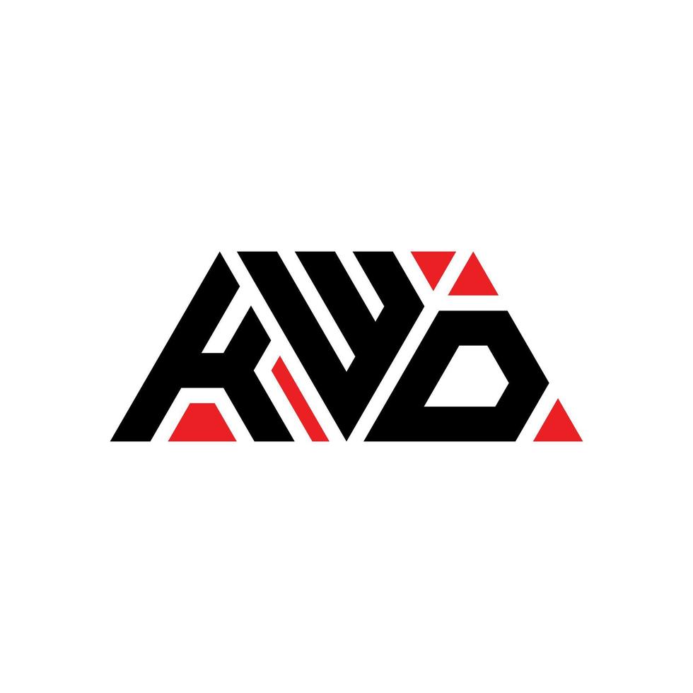 design del logo della lettera triangolare kwd con forma triangolare. monogramma di design del logo del triangolo kwd. modello di logo vettoriale triangolo kwd con colore rosso. logo triangolare kwd logo semplice, elegante e lussuoso. kwd