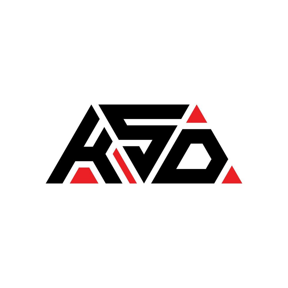 logo della lettera triangolo ksd con forma triangolare. ksd triangolo logo design monogramma. modello di logo vettoriale triangolo ksd con colore rosso. logo triangolare ksd logo semplice, elegante e lussuoso. ksd
