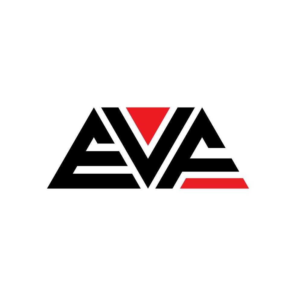 design del logo della lettera triangolare evf con forma triangolare. monogramma evf triangolo logo design. modello di logo vettoriale triangolo evf con colore rosso. logo triangolare evf logo semplice, elegante e lussuoso. evf