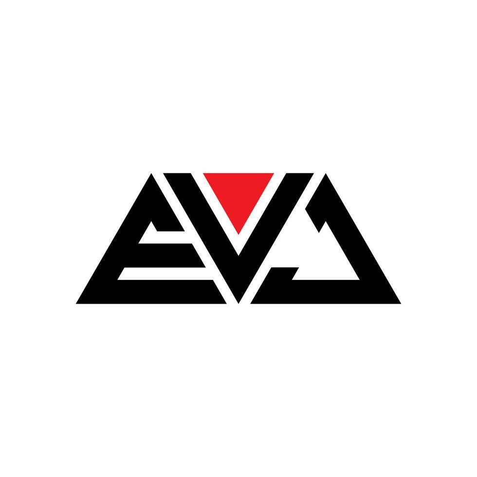 design del logo della lettera del triangolo evj con forma triangolare. evj triangolo logo design monogramma. modello di logo vettoriale triangolo evj con colore rosso. logo triangolare evj logo semplice, elegante e lussuoso. ev