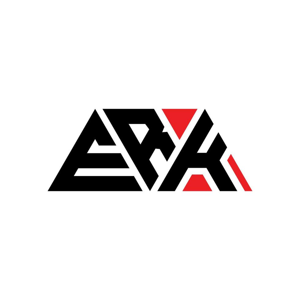 design del logo della lettera triangolare erk con forma triangolare. monogramma design logo triangolo erk. modello di logo vettoriale triangolo erk con colore rosso. logo triangolare erk logo semplice, elegante e lussuoso. erk