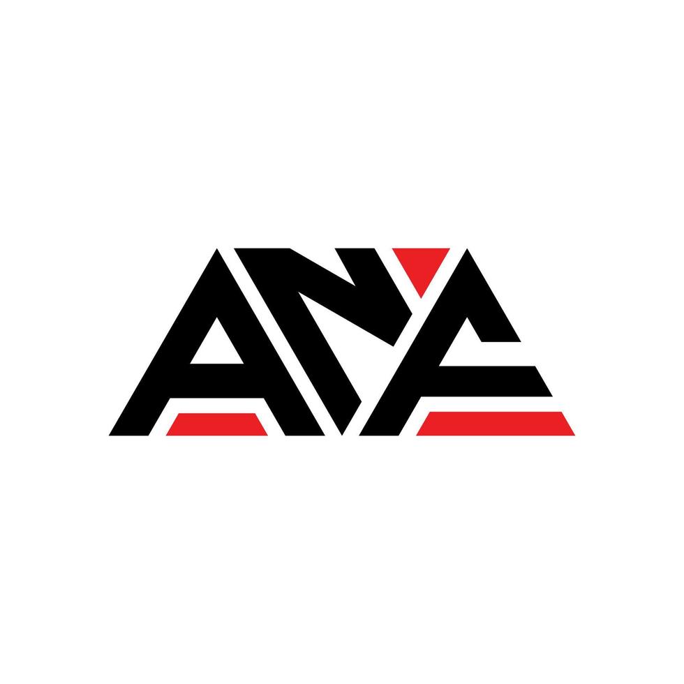 design del logo della lettera triangolare anf con forma triangolare. monogramma di design del logo del triangolo anf. modello di logo vettoriale triangolo anf con colore rosso. anf logo triangolare logo semplice, elegante e lussuoso. anf