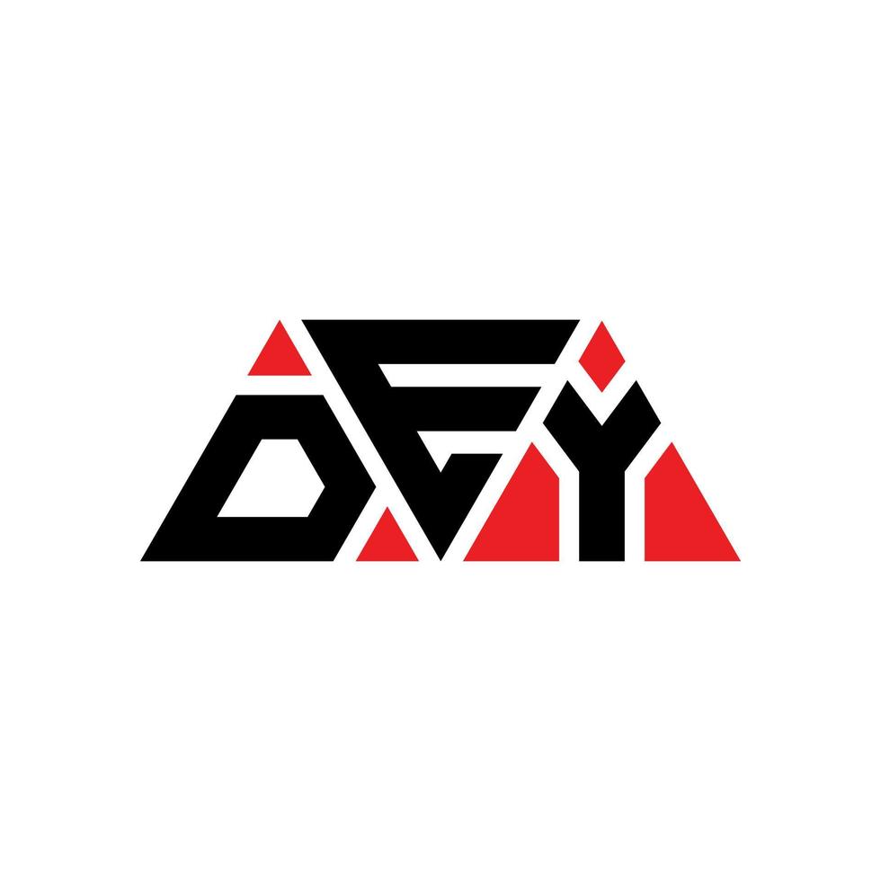 design del logo della lettera triangolare dey con forma triangolare. monogramma di design del logo del triangolo dey. modello di logo vettoriale triangolo dey con colore rosso. dey logo triangolare logo semplice, elegante e lussuoso. dai