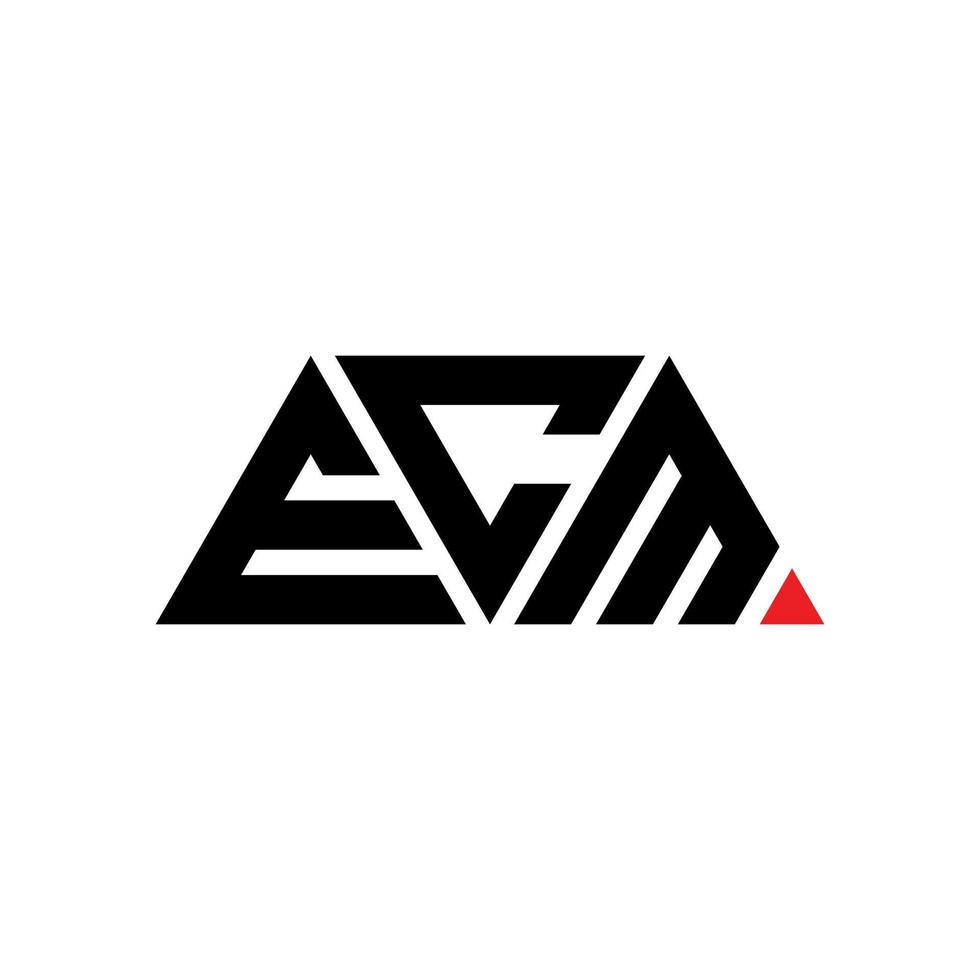 design del logo della lettera triangolare ecm con forma triangolare. monogramma di design con logo triangolo ecm. modello di logo vettoriale triangolo ecm con colore rosso. ecm logo triangolare logo semplice, elegante e lussuoso. ecc