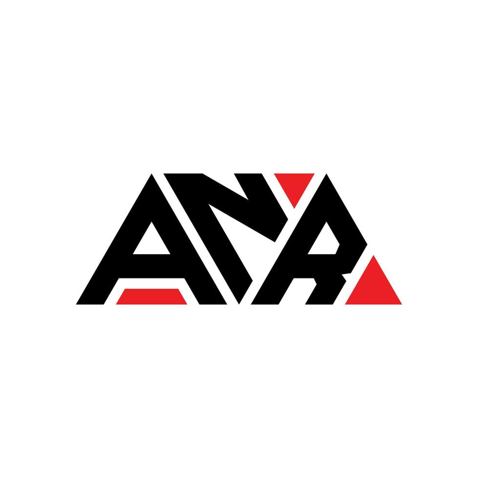 design del logo della lettera triangolare anr con forma triangolare. monogramma di design del logo del triangolo anr. modello di logo vettoriale triangolo anr con colore rosso. anr logo triangolare logo semplice, elegante e lussuoso. anr