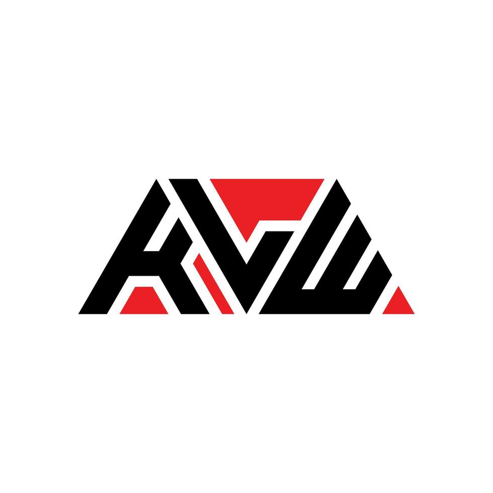 design del logo della lettera del triangolo klw con forma triangolare. monogramma di design del logo del triangolo klw. modello di logo vettoriale triangolo klw con colore rosso. logo triangolare klw logo semplice, elegante e lussuoso. klw
