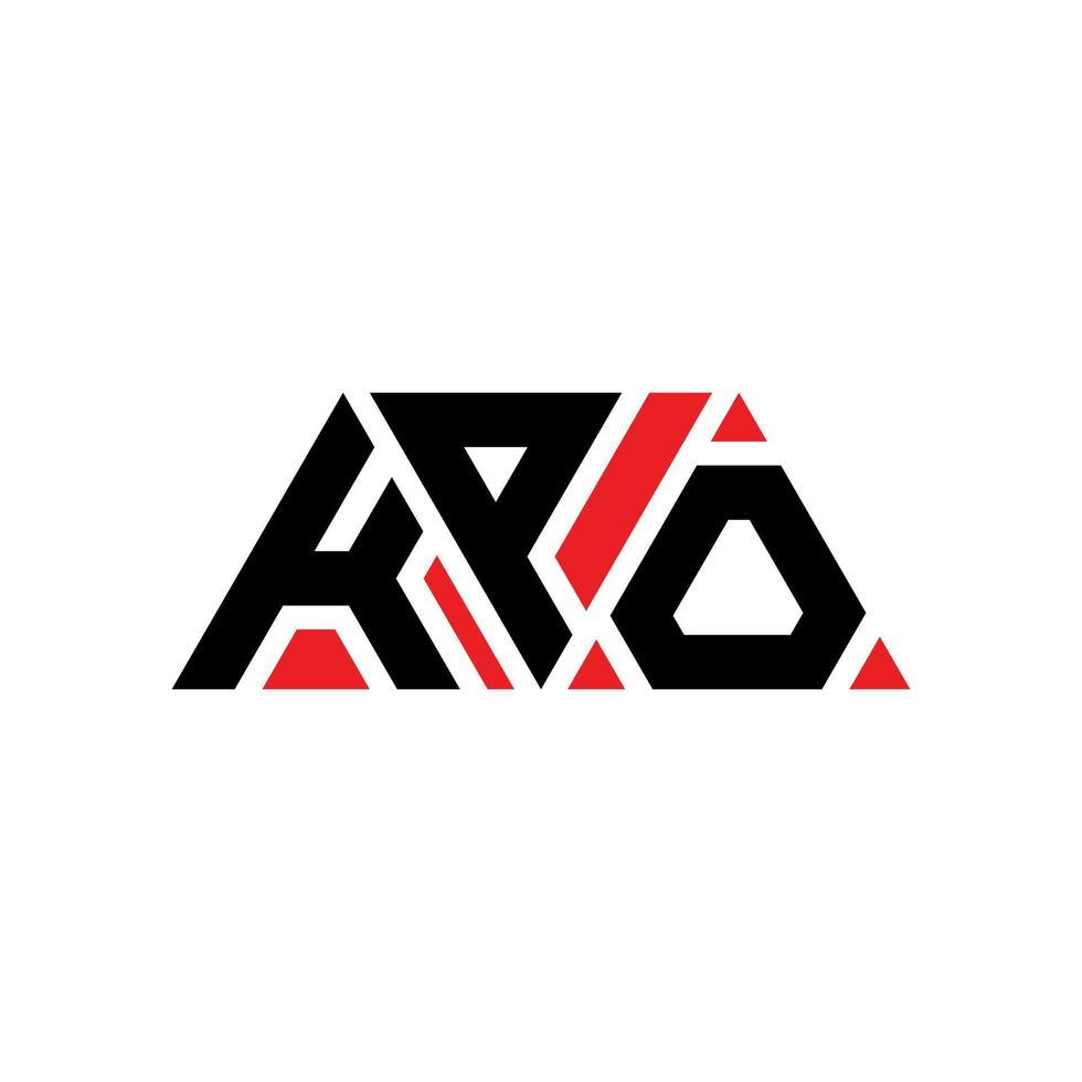 design del logo della lettera del triangolo kpo con forma triangolare. monogramma di design del logo del triangolo kpo. modello di logo vettoriale triangolo kpo con colore rosso. logo triangolare kpo logo semplice, elegante e lussuoso. kpo