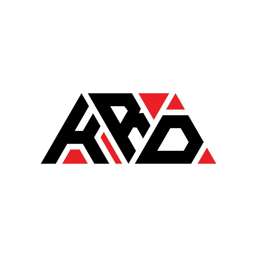 design del logo della lettera del triangolo krd con forma triangolare. monogramma di design del logo del triangolo krd. modello di logo vettoriale triangolo krd con colore rosso. logo triangolare krd logo semplice, elegante e lussuoso. krd
