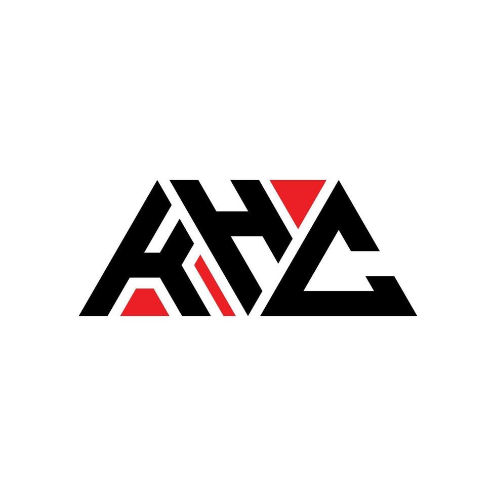 design del logo della lettera del triangolo khc con forma triangolare. monogramma del design del logo del triangolo khc. modello di logo vettoriale triangolo khc con colore rosso. logo triangolare khc logo semplice, elegante e lussuoso. khc