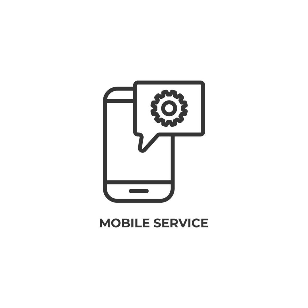 il segno di vettore del simbolo del servizio mobile è isolato su uno sfondo bianco. colore dell'icona modificabile.
