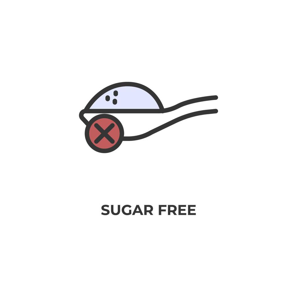 icona vettore senza zucchero. illustrazione vettoriale colorato design piatto. grafica vettoriale