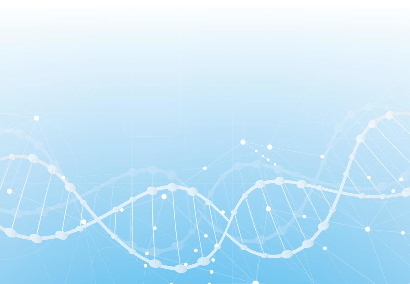 concetto di DNA. modello scientifico, carta da parati o banner con design di molecole. illustrazione vettoriale