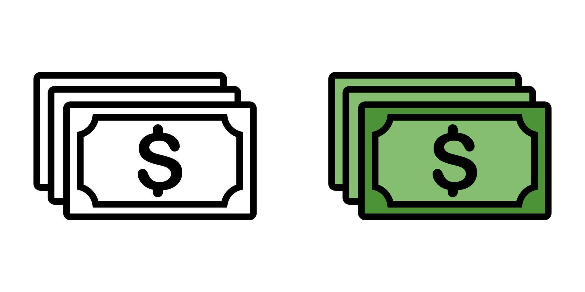 illustrazione grafica vettoriale di denaro contante, moneta, icona di denaro