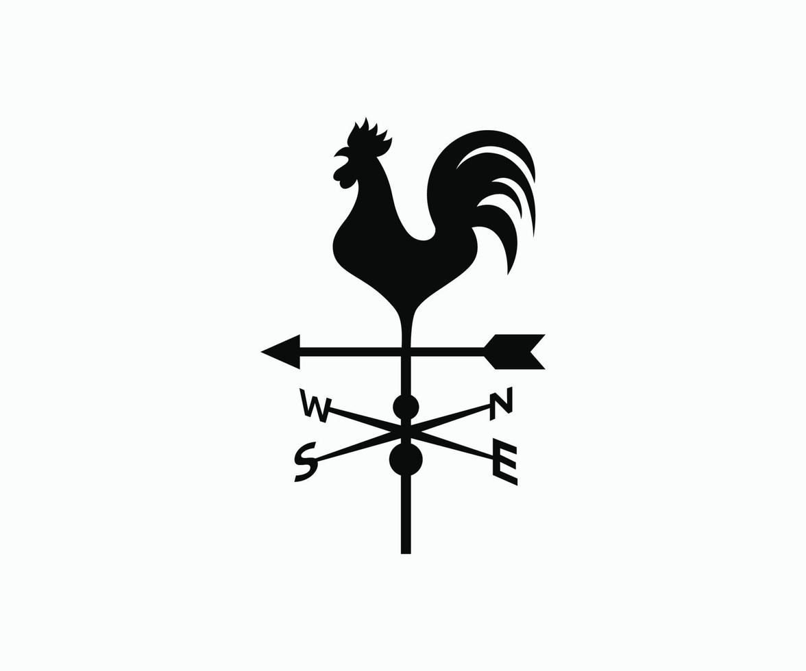 gallo con vettore di illustrazione della freccia, disegno del logo dell'allevamento di polli.