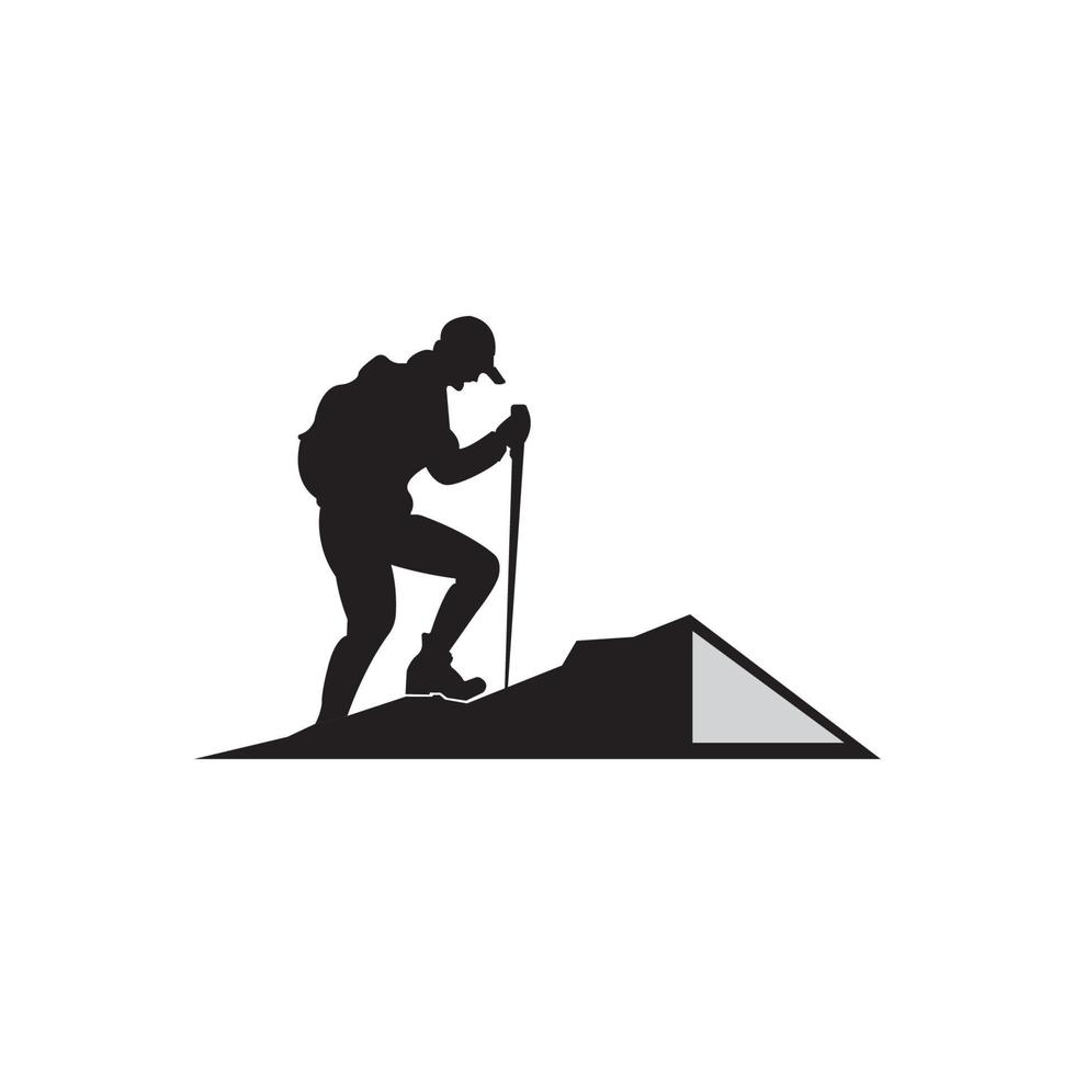 disegno del modello di illustrazione vettoriale icona escursionismo
